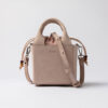 BORSA CUBO IN PELLE SCAMOSCIATA ROSA