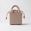 BORSA CUBO IN PELLE SCAMOSCIATA ROSA