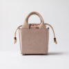 BORSA CUBO IN PELLE SCAMOSCIATA ROSA