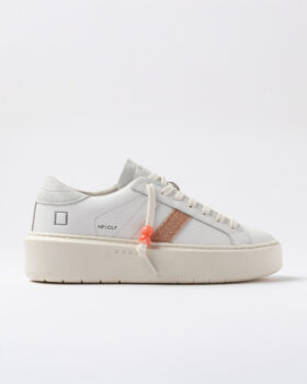 Hill Low PLATFORM BASSA IN PELLE DI VITELLO BIANCO-COOPER