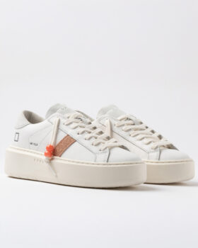 Hill Low PLATFORM BASSA IN PELLE DI VITELLO BIANCO-COOPER