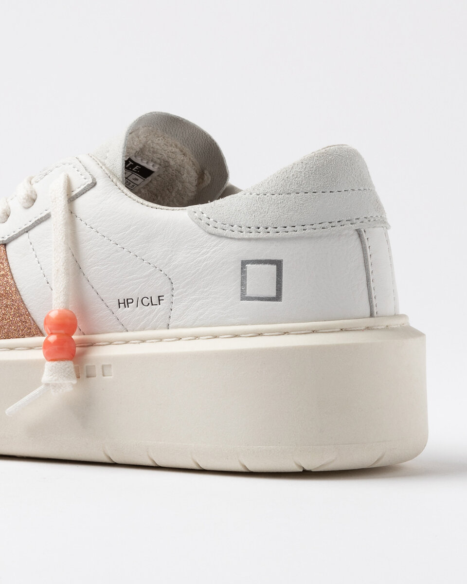 Hill Low PLATFORM BASSA IN PELLE DI VITELLO BIANCO-COOPER