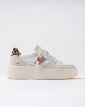 PLATFORM COURT VINTAGE VITELLO BIANCO-LEOPARDO