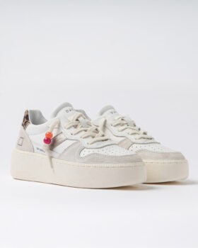 PLATFORM COURT VINTAGE VITELLO BIANCO-LEOPARDO