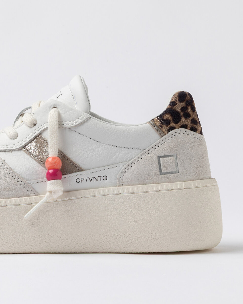 PLATFORM COURT VINTAGE VITELLO BIANCO-LEOPARDO